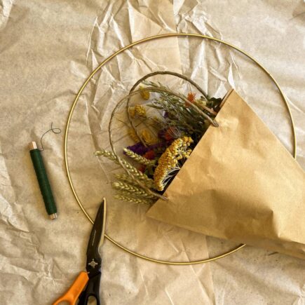 Boho-Kranz aus Trockenblumen - Material und Werkzeug