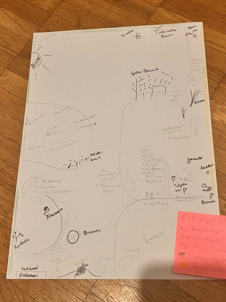 Gartenplan Anfänger – visueller Lageplan des Gartens