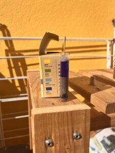 Ergebniss des pH-Tests mit dem Neudorff pH-Bodentest