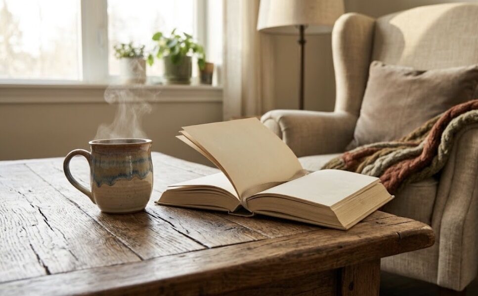 Tasse und Buch – Körper Seele Geist ganzheitlich pflegen